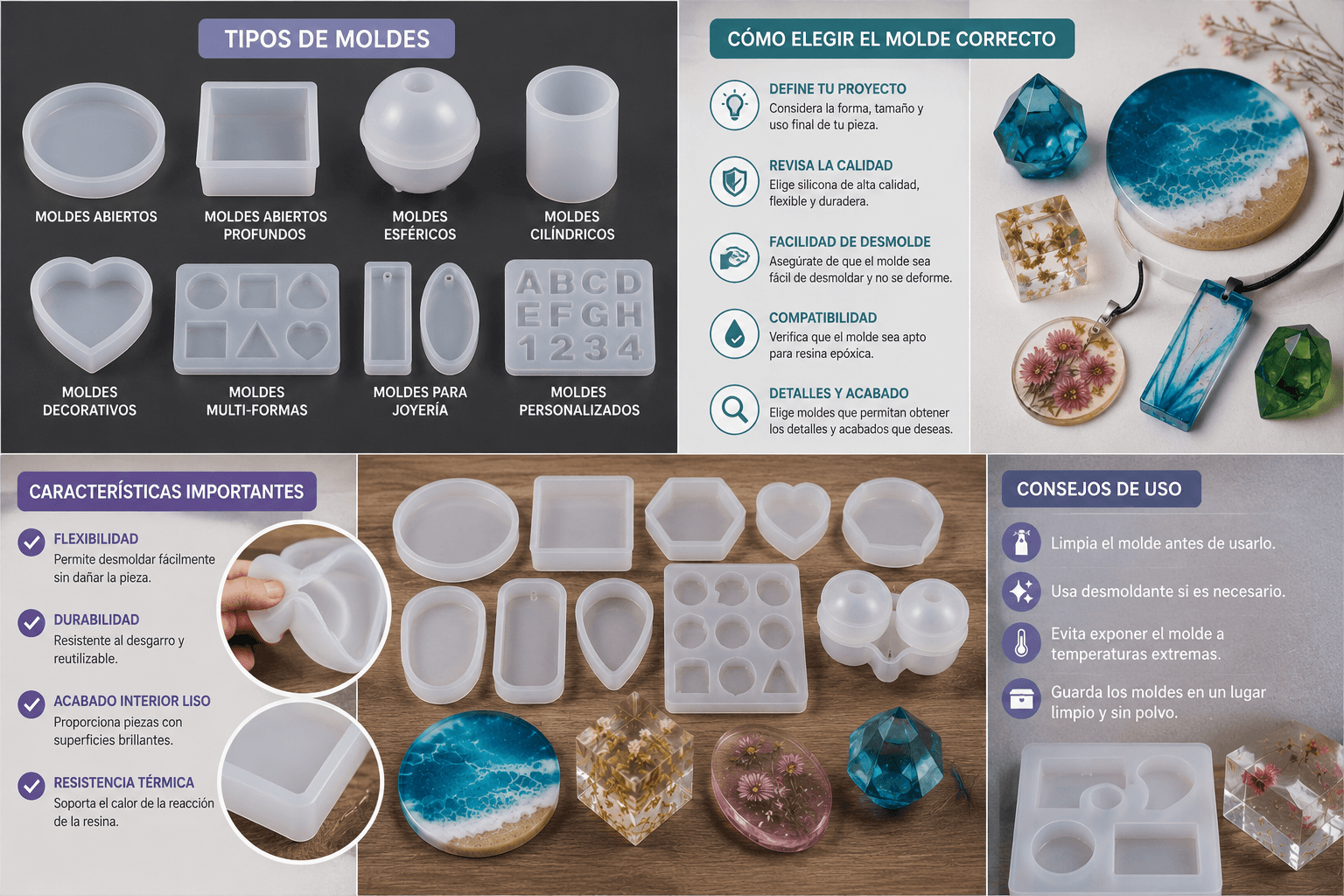 Moldes de Silicona para Resina Epóxica Tipos y Cómo Elegirlos